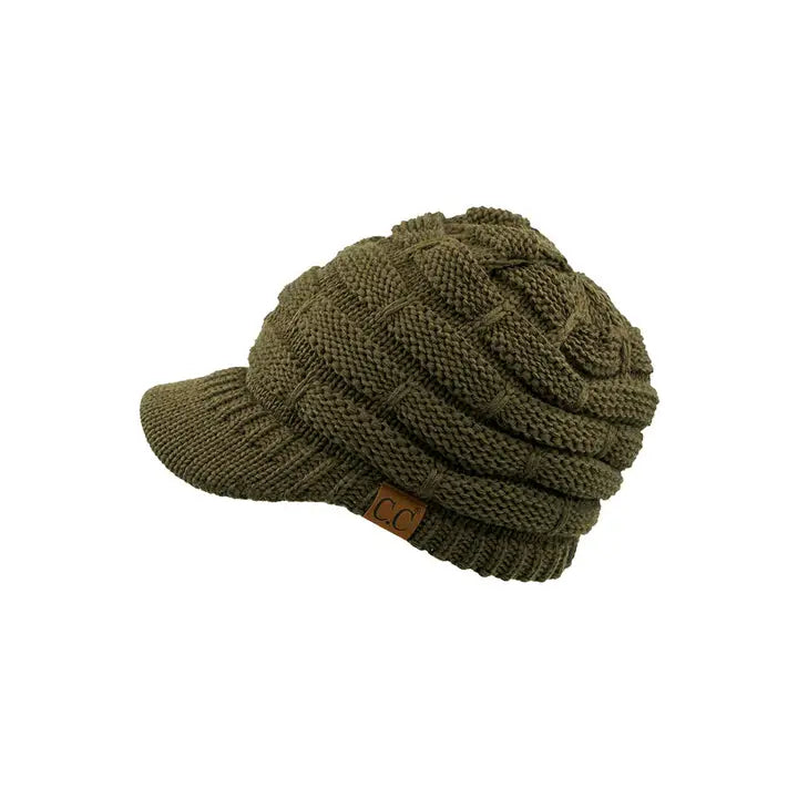 Ribbed brim beanie - Olive