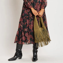 Load image into Gallery viewer, Fringe Hobo Bag - Olive
