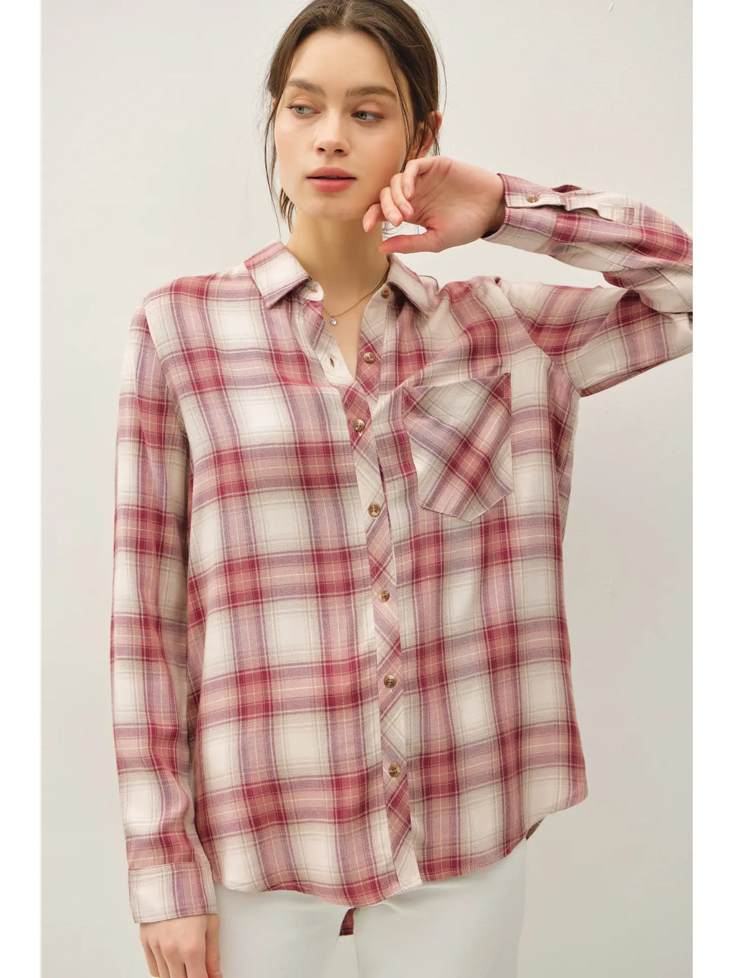 Plaid Shirt - Wine