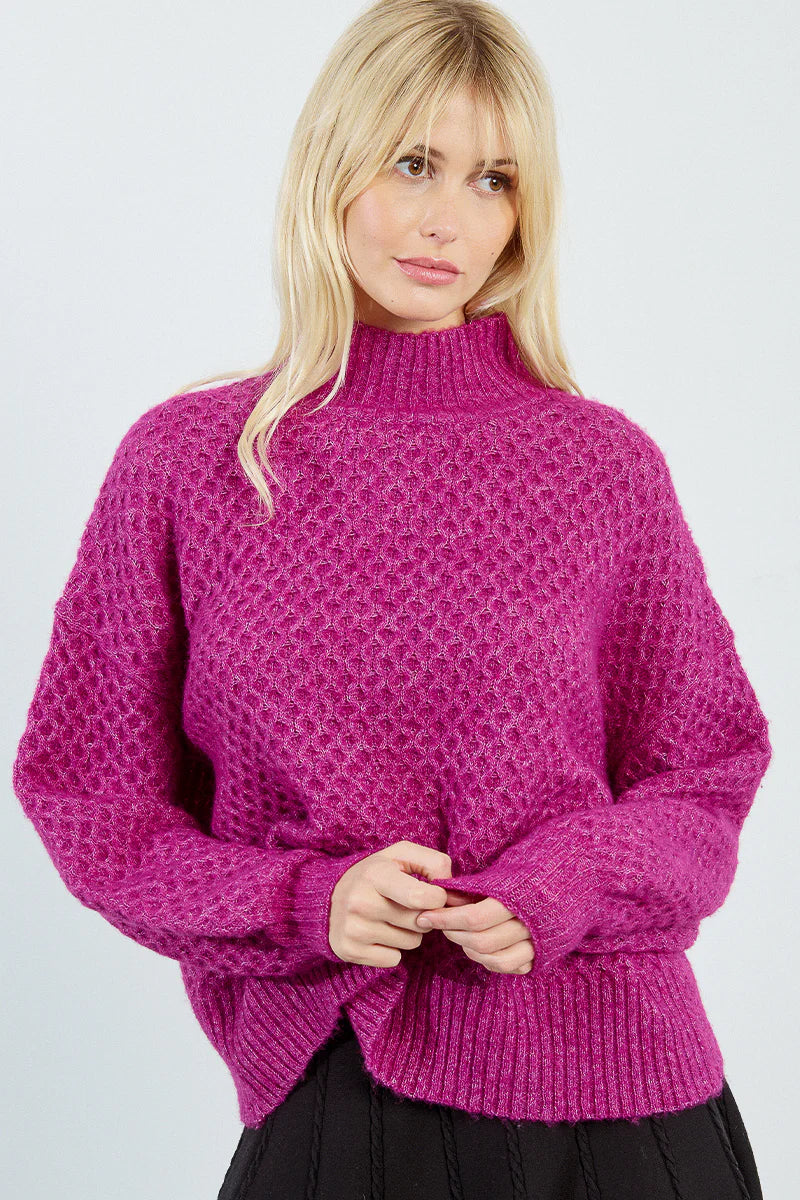Turtleneck Sweater - Purple