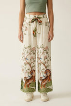 Load image into Gallery viewer, floral print wide leg pants - beige multi
