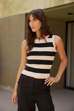 Load image into Gallery viewer, Striped Top - Cream/blk
