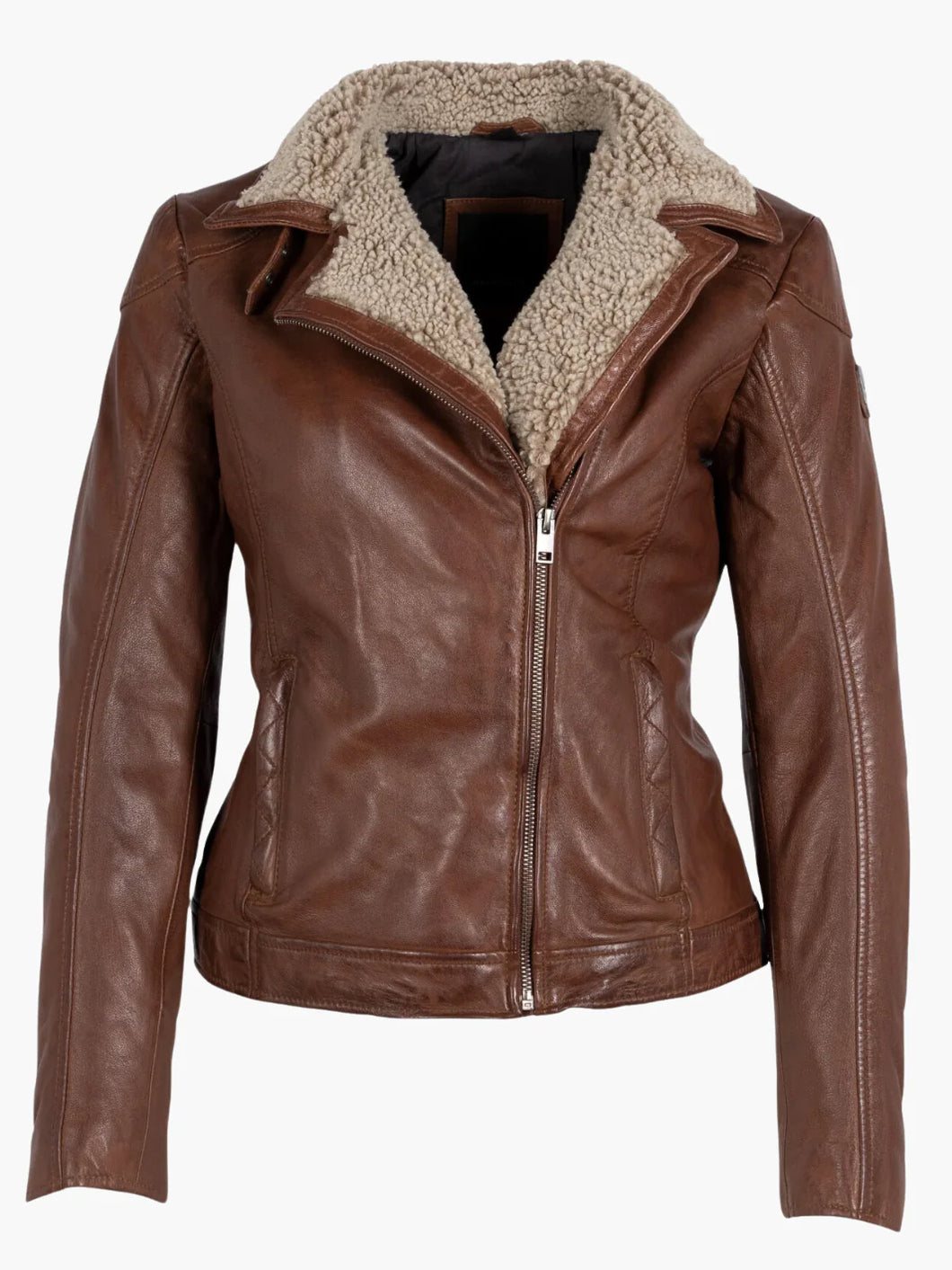 Jen Leather Jacket - Brown