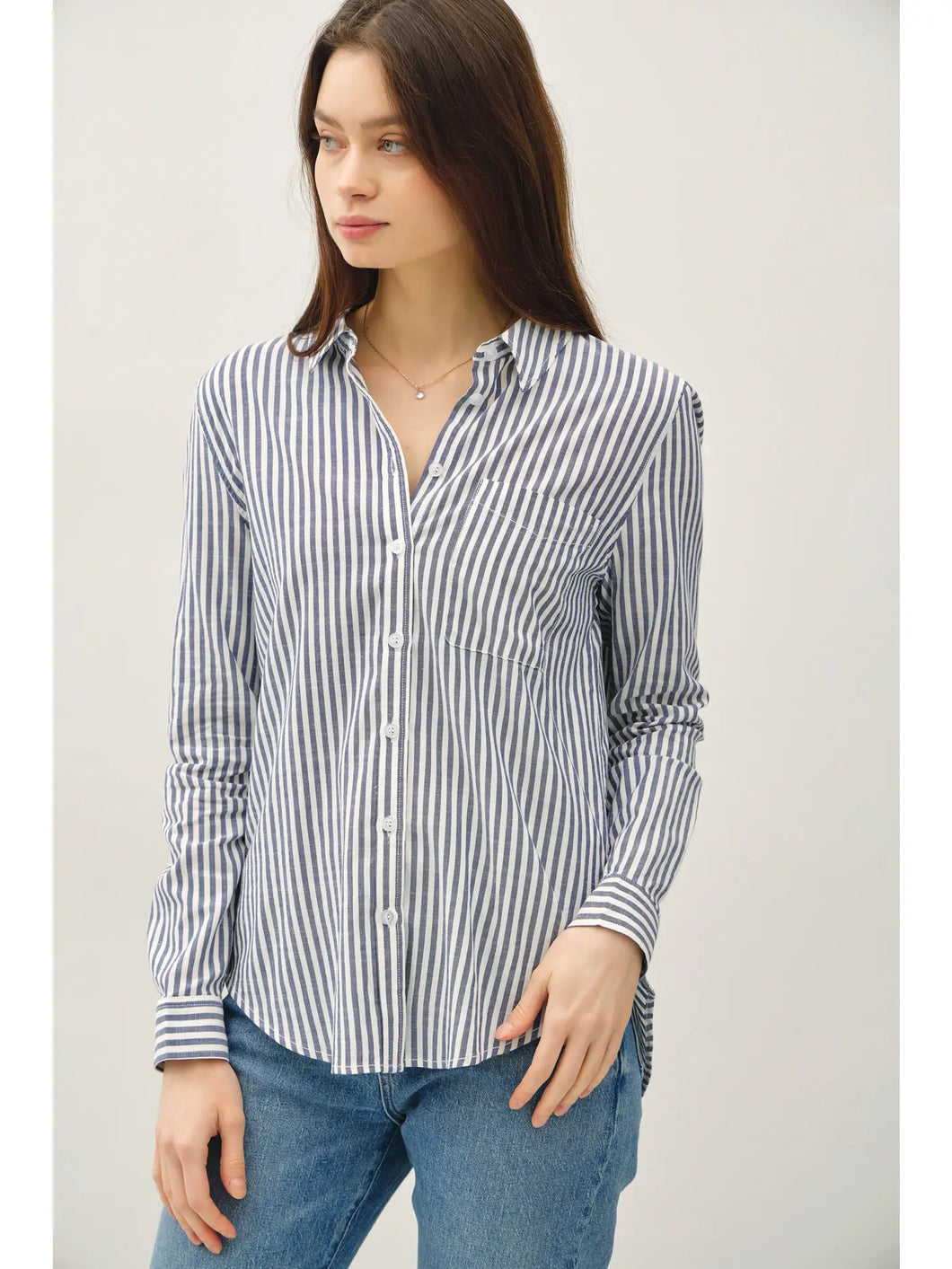 Striped Button up shirt - Denim