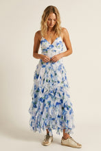 Load image into Gallery viewer, Floral ruffled Maxi - Blue white
