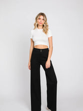Load image into Gallery viewer, Ponte slim wideleg Slacks - Black
