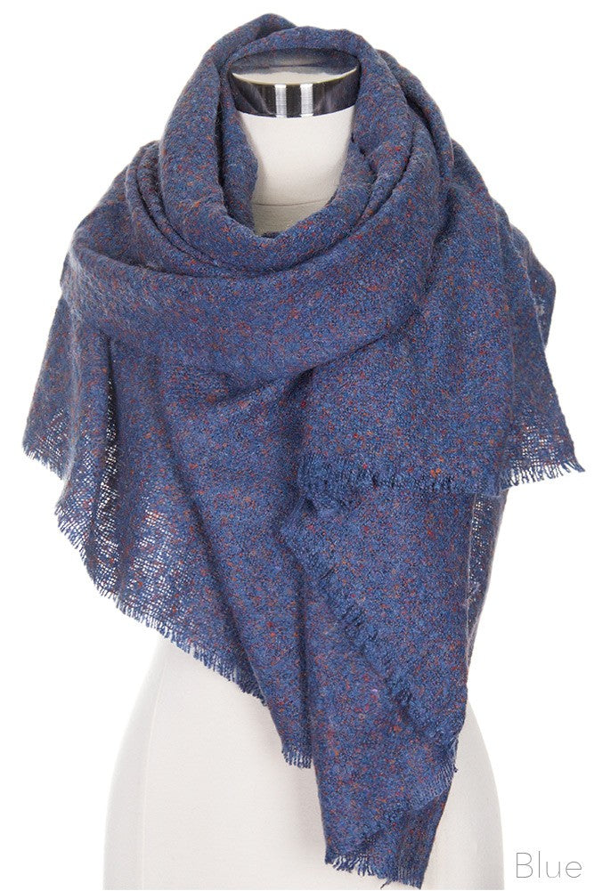Spackeled blanket scarf - Blue