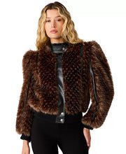 Load image into Gallery viewer, Pru Faux fux Jacket - Faded black
