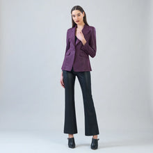 Load image into Gallery viewer, Liquid leather knit jkt - Plum
