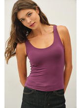 Load image into Gallery viewer, soft stretch scoop nk tank - plum
