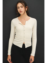 Load image into Gallery viewer, button up l/s modal top - Oatmeal 2026
