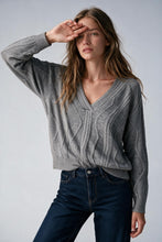 Load image into Gallery viewer, v neck sweater - Grey
