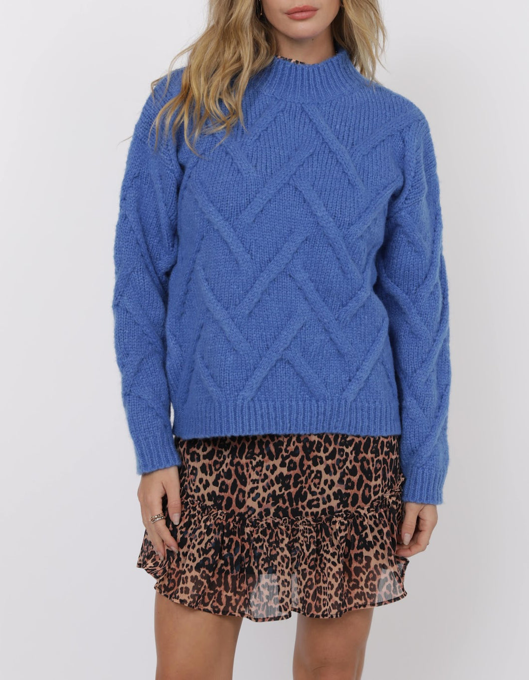on stage mock neck swtr - blue