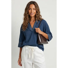 Load image into Gallery viewer, Stitch detail blouse - Navy
