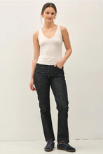 Load image into Gallery viewer, dbl lined v neck tank - oatmeal
