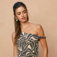 Load image into Gallery viewer, Tropical leaf Top - Midnight

