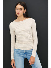 Load image into Gallery viewer, Boat neck Ruched Top - Oat
