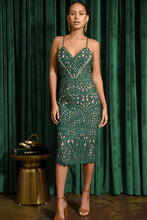 Load image into Gallery viewer, emerald  open lace dress - green
