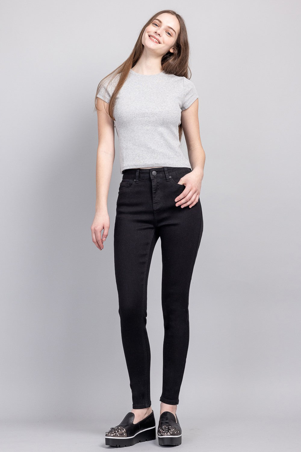 Hi Rise Ankle Skinny - Black