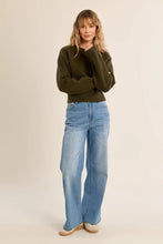 Load image into Gallery viewer, ribbed cropped sweater - Khaki
