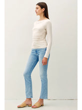 Load image into Gallery viewer, Boat neck Ruched Top - Oat
