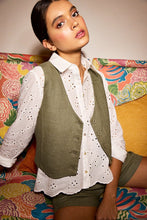 Load image into Gallery viewer, Linen Bolero vest - Khaki
