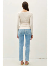 Load image into Gallery viewer, Boat neck Ruched Top - Oat
