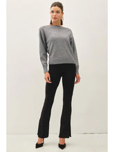 Load image into Gallery viewer, detail boatneck Sweater - Ocean blue

