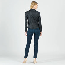 Load image into Gallery viewer, Liquid leather knit jkt - black
