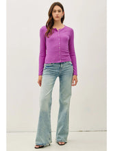 Load image into Gallery viewer, button up l/s modal top - violet
