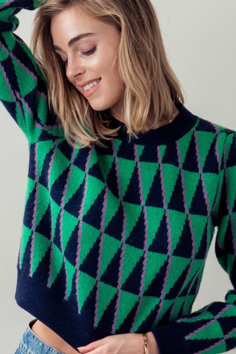 Triangle pattern sweater - Green