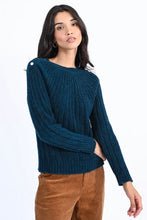 Load image into Gallery viewer, Shoulder button Sweater - Blue
