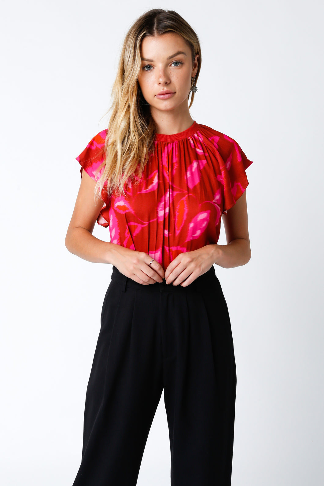 Pleated Top - Fuchsia