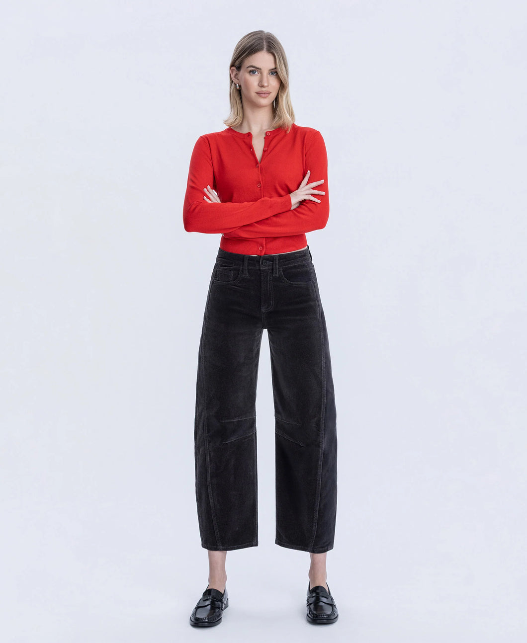 High rise cordurot - Grey