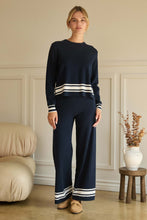 Load image into Gallery viewer, Side stripe Sweater - Navy/white
