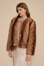 Load image into Gallery viewer, Faux fur jacket - brown
