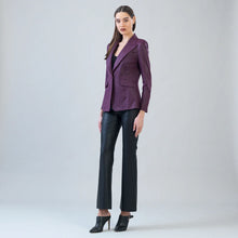 Load image into Gallery viewer, Liquid leather knit jkt - Plum
