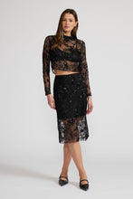 Load image into Gallery viewer, Lace sequin Top - Black
