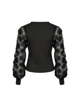 Load image into Gallery viewer, Mesh detail Top - Black
