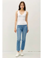 Load image into Gallery viewer, dbl lined v neck tank - Offwhite
