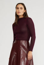 Load image into Gallery viewer, Knitted Long sleeve Top - Burgundy
