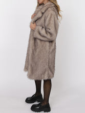 Load image into Gallery viewer, pixie tipped vegan fur coat - brown
