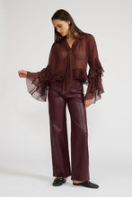 Load image into Gallery viewer, Ruffled Top - Burgundy
