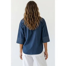 Load image into Gallery viewer, Stitch detail blouse - Navy
