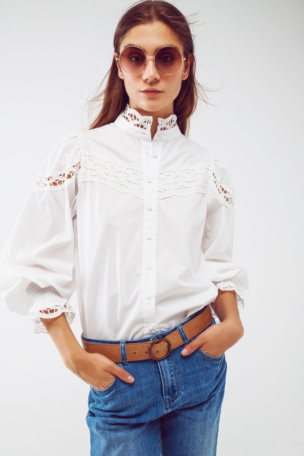 Lace shirt - White