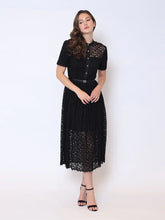 Load image into Gallery viewer, Lace Buttondown Dress - Black
