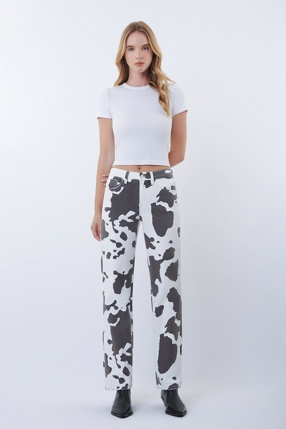 Hi Rise wide - Cow print