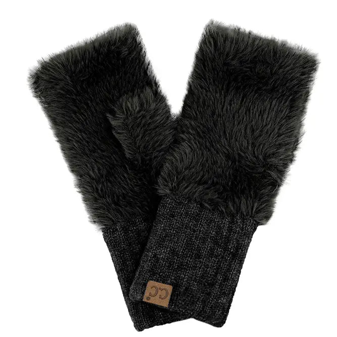 Fingerless winter gloves - Black