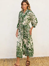 Load image into Gallery viewer, Longlin shirt dress - Green nature
