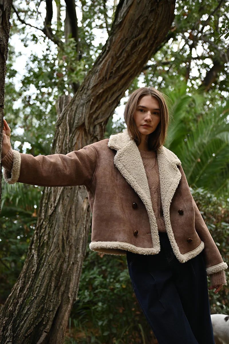 Aviator Coat - Brown